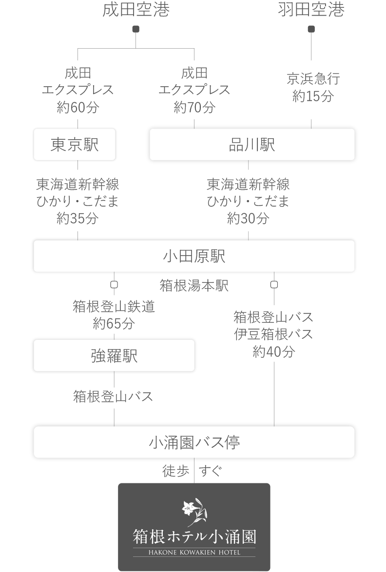 飛行機でのアクセスチャート