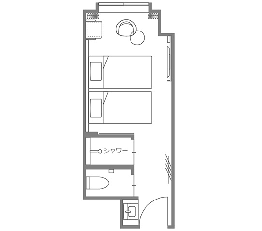カジュアルツインルームの間取り画像